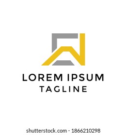 Vector de plantilla de diseño de logotipo NE inicial, EN