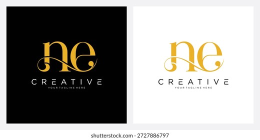 Vector inicial de diseño de logotipos NE o EN