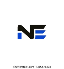 Initial NE icon design template elements for business company logo. Outstanding professional elegant trendy awesome artistic black and red color. Logotype idea vector isolated on white background.