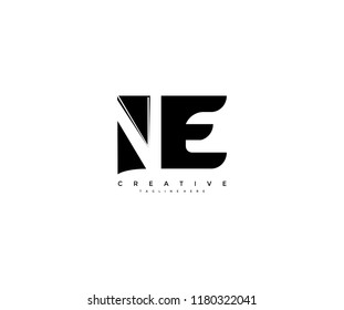 Initial NE Letter Corporate Shape Linked Logo