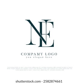  Initial NE Letter Logo Design