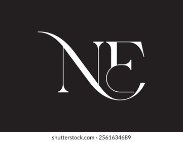 Initial NE Logo Design Vector

