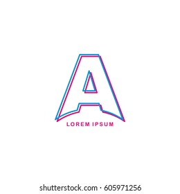 a initial neon light letter brand logo logotype