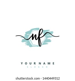 Initial NF beauty handwriting logo vector