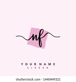 Initial NF beauty handwriting logo vector