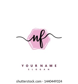 Initial NF beauty handwriting logo vector