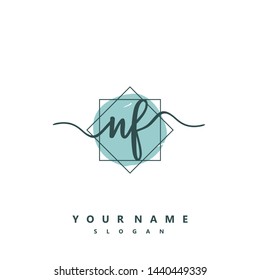 Initial NF beauty handwriting logo vector