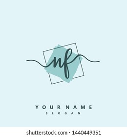 Initial NF beauty handwriting logo vector