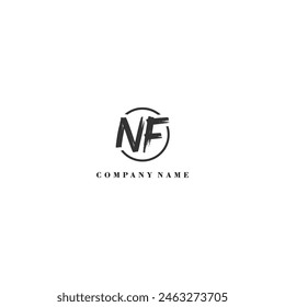 Initial NF brush logo company trend identity