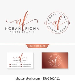 initial nf feminine logo design template  vector