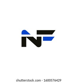 Initial NF icon design template elements for business company logo. Outstanding professional elegant trendy awesome artistic black and red color. Logotype idea vector isolated on white background.