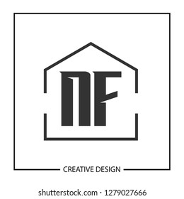 Initial NF Letter Logo Template Design