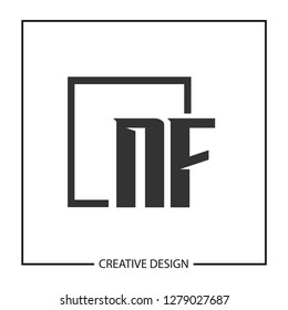 Initial NF Letter Logo Template Design