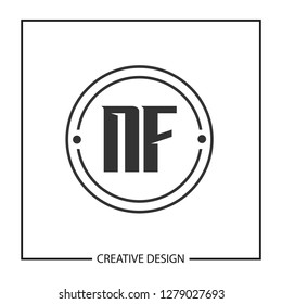 Initial NF Letter Logo Template Design