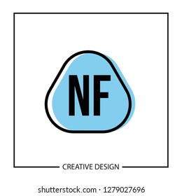 Initial NF Letter Logo Template Design