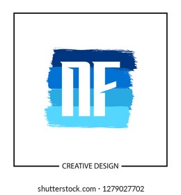 Initial NF Letter Logo Template Design