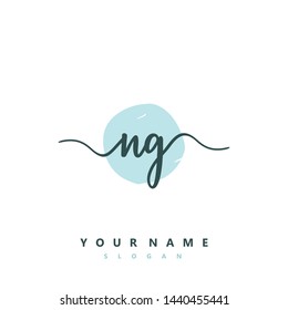 Initial NG beauty handwriting logo vector