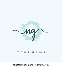 Initial NG beauty handwriting logo vector