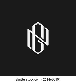 Initial NG GN G N Monogram Logo Template Vector Illustration Isolated in Black White Background
