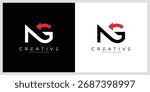 Initial NG or GN letter logo design vector template