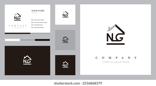 Initial NG Real Estate Logo Design Vector