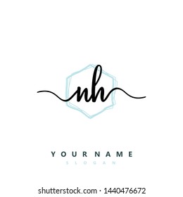 Initial NH beauty handwriting logo vector