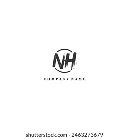 Initial NH brush logo company trend identity