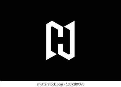 Initial NH HN modern monogram and elegant logo design, Professional Letters Vector Icon Logo on black background.