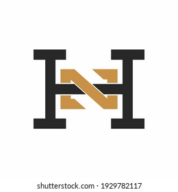 Logo inicial de la letra nh con plantilla de vector de tipografía empresarial moderna creativa. Diseño del logotipo de letras abstractas y creativas.