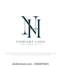  Initial NH Letter Logo Design