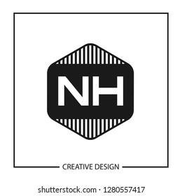 Initial NH Letter Logo Template Design