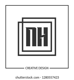 Initial NH Letter Logo Template Design