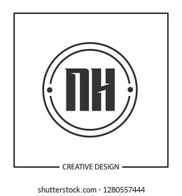 Initial NH Letter Logo Template Design
