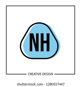 Initial NH Letter Logo Template Design