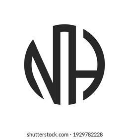 Initial nh letter logo vector template design. Linked letter hn logo design. Simple nh vector template.