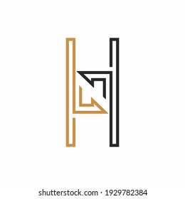 Initial nh letter logo vector template design. Linked letter hn logo design.