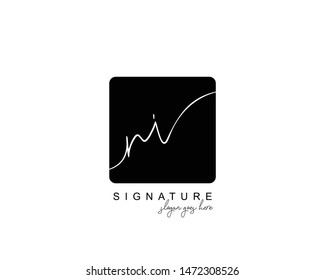 Initial NI beauty monogram and elegant logo design, handwriting logo of initial signature, wedding, fashion, floral and botanical with creative template.