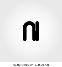 initial ni black business logo