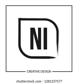 Initial NI Letter Logo Template Design