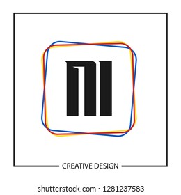 Initial NI Letter Logo Template Design