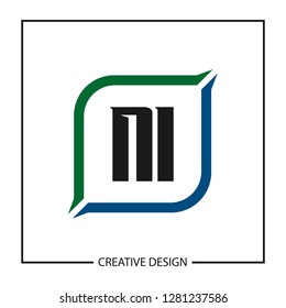 Initial NI Letter Logo Template Design