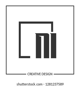 Initial NI Letter Logo Template Design