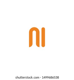 Initial ni letter vector logo