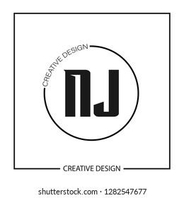 Initial NJ Letter Logo Template Design