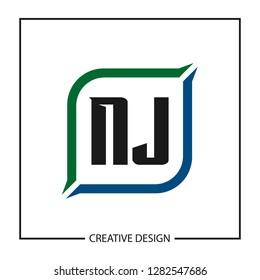 Initial NJ Letter Logo Template Design