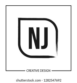 Initial NJ Letter Logo Template Design