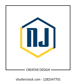 Initial NJ Letter Logo Template Design