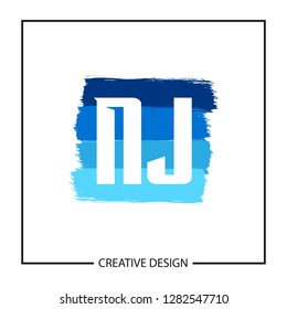 Initial NJ Letter Logo Template Design