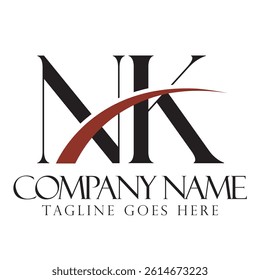 Initial NK or KN creative, modern, and elegant vector logo design templates for luxury business