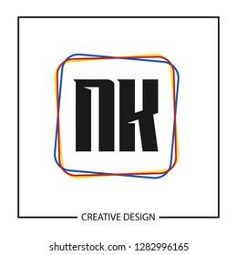 Initial NK Letter Logo Template Design